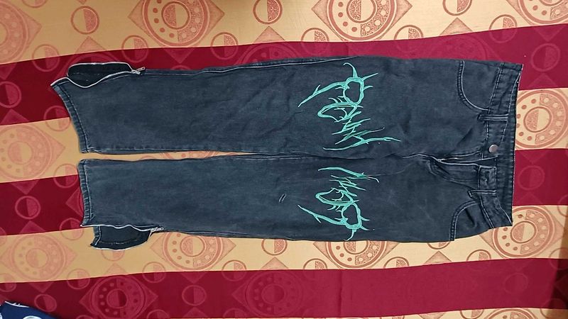 Unique Graphic Print Jeans