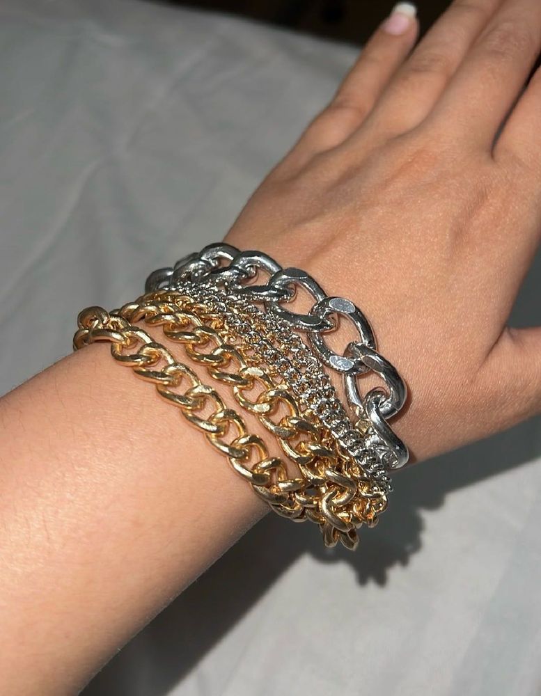 h&amp;m mixed metal Chain Link Bracelet Set