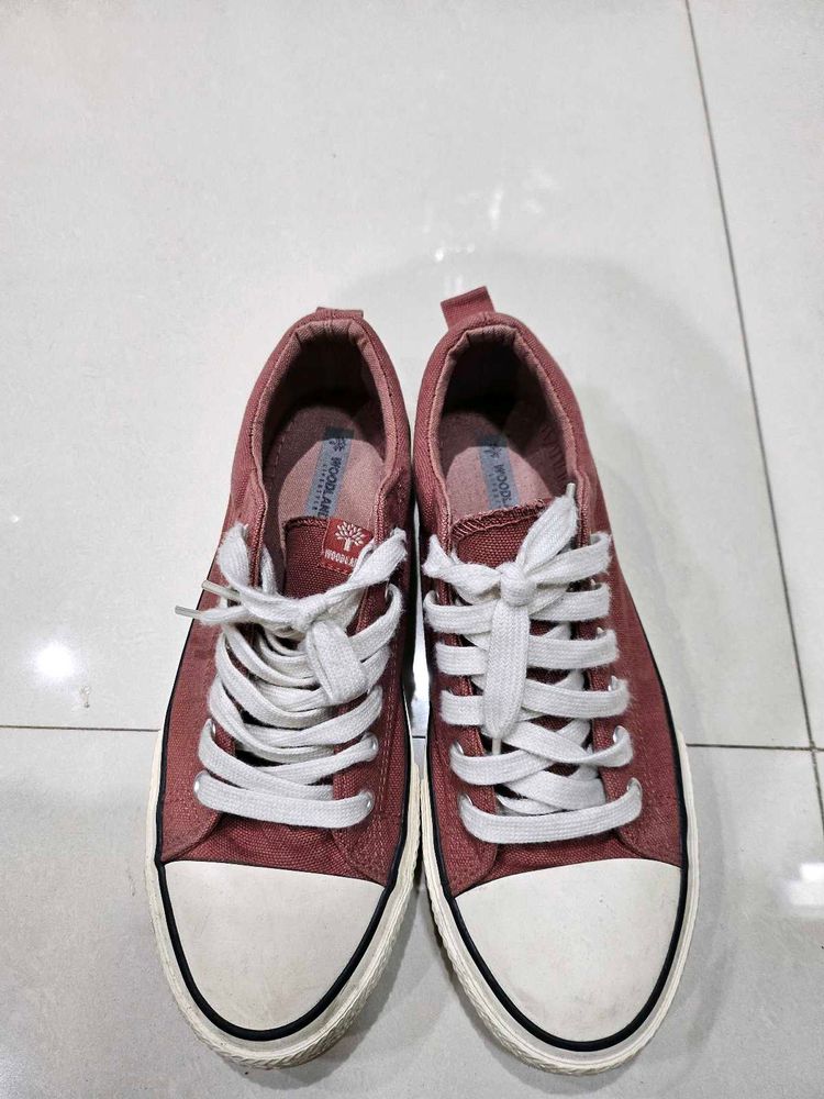 Cute Rose Pink Woodland Sneakers
