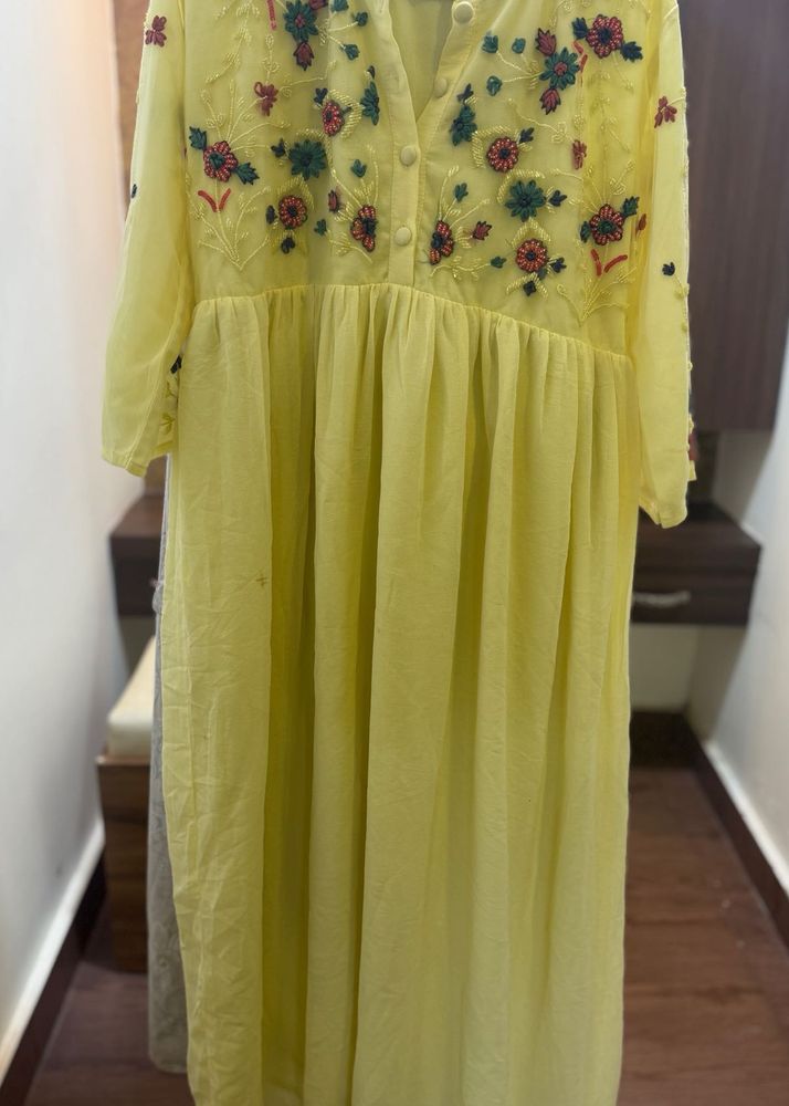 Yellow Embroidered Dress