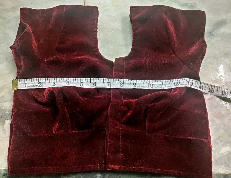 Meroon Colour Velvet Blouse,Read Description