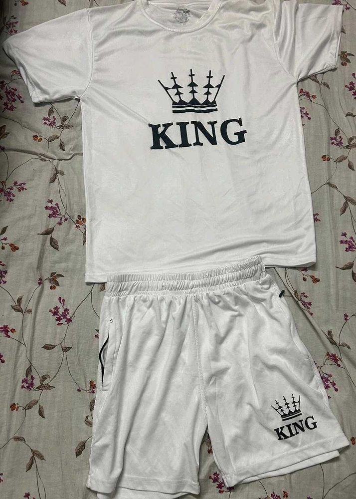 King Graphic T-Shirt &amp; Shorts Set