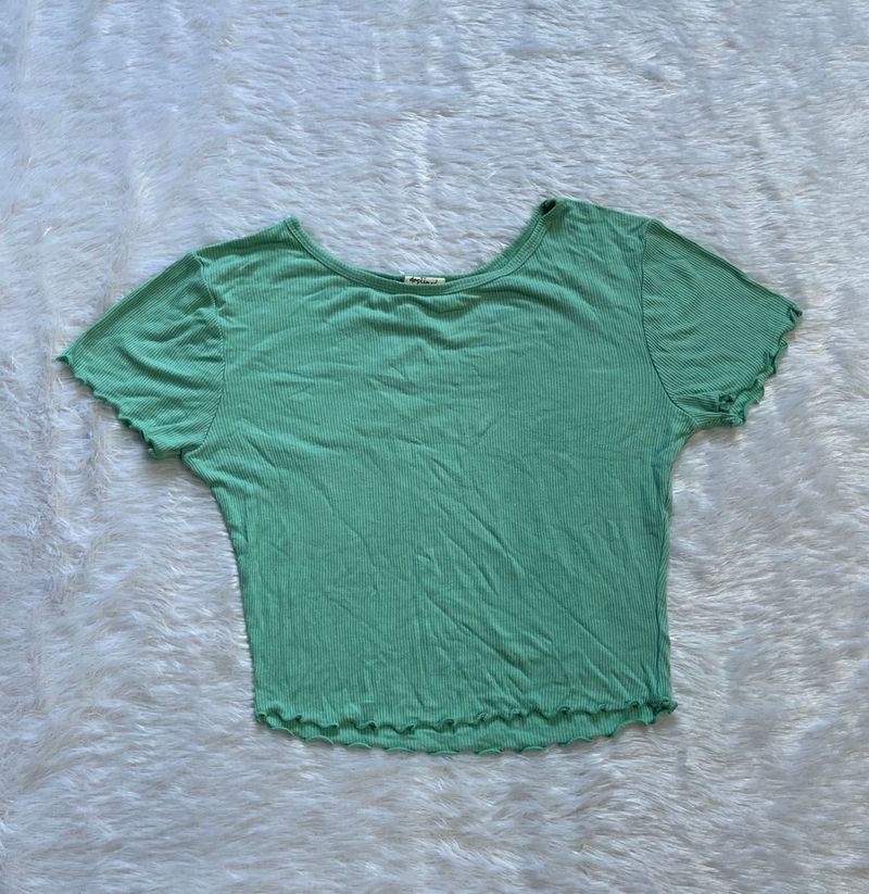 Mint Ribbed Knit Top