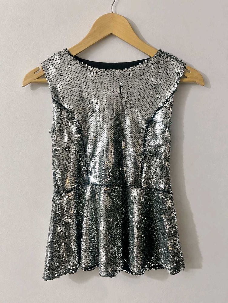 Sparkling Sequin Peplum Top