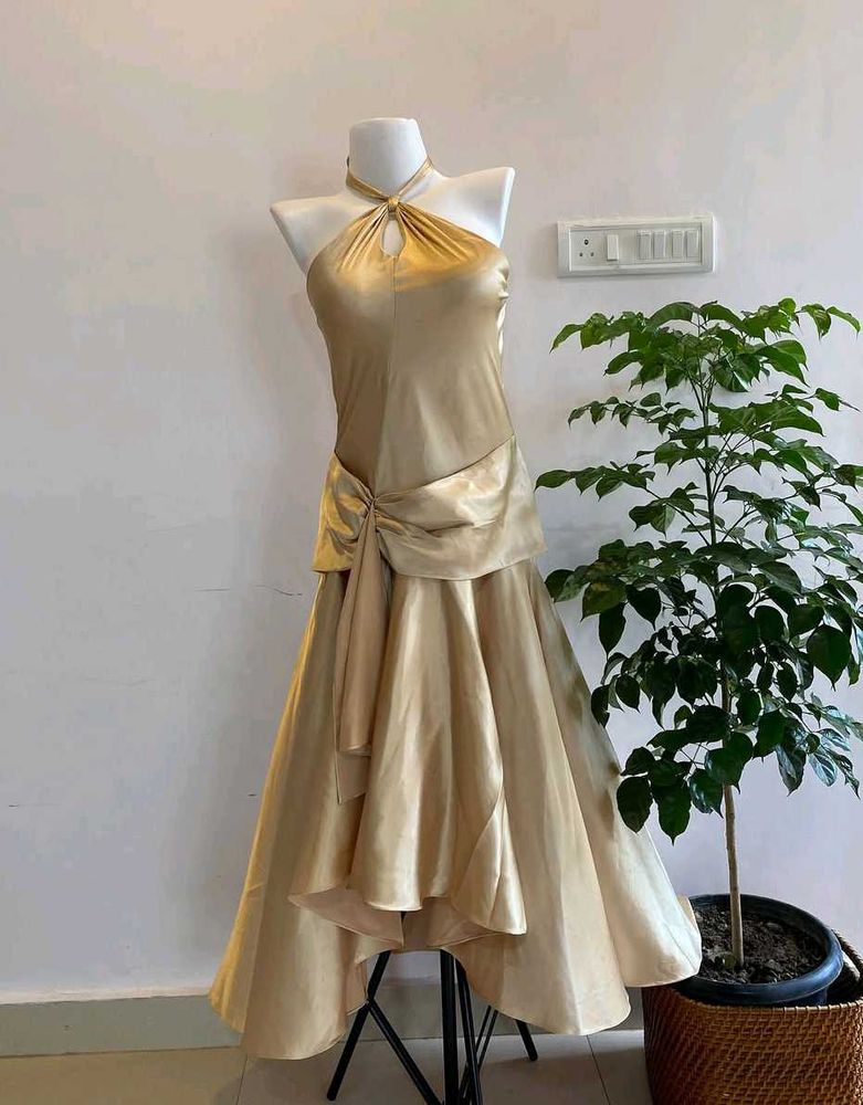 Gold Halter Neck dress