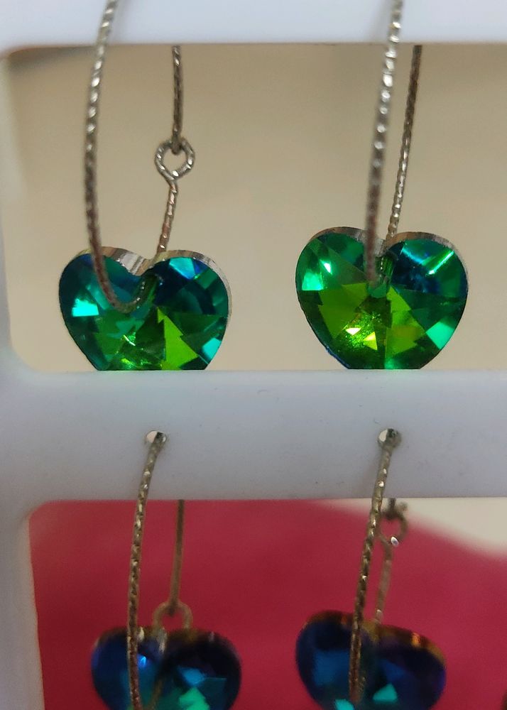 Crystal Dangling Earrings Set Of 2