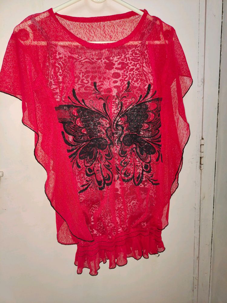 Red Net Top