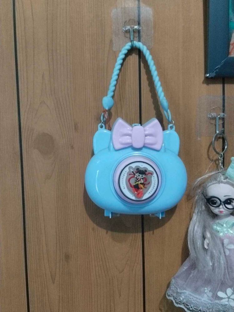 Cute Blue Kitty Shaped Coin Pouch
