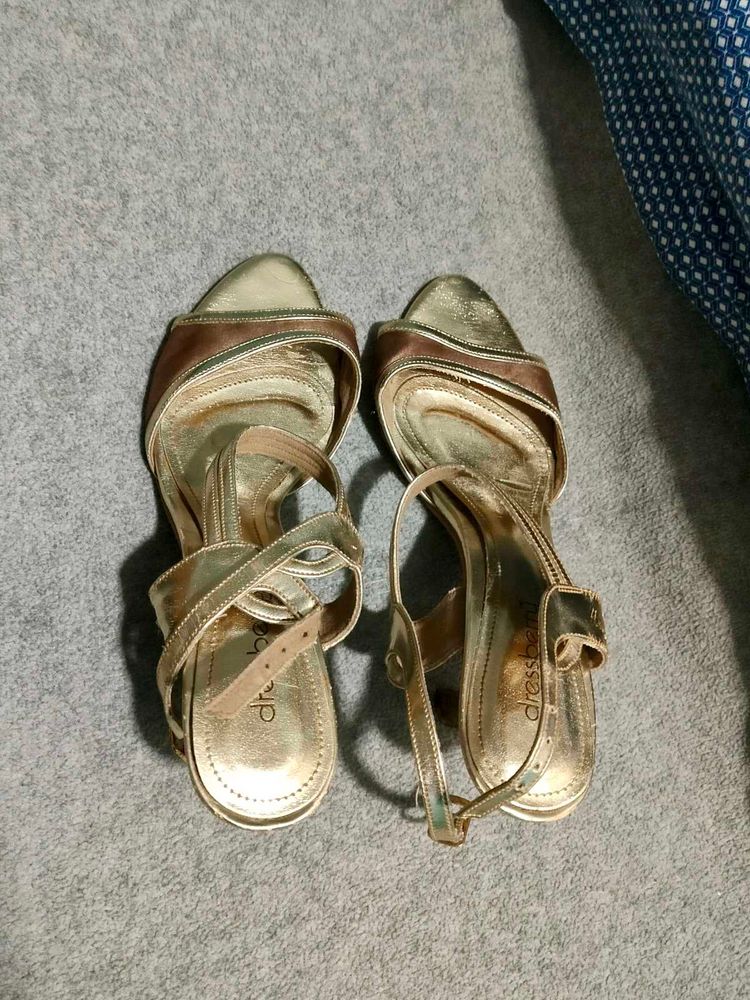 Gold Strappy Heels
