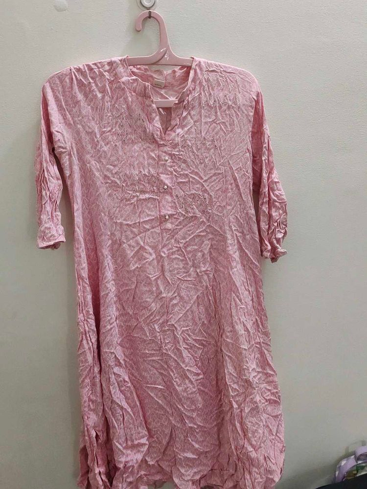 Pink Printed Kurta