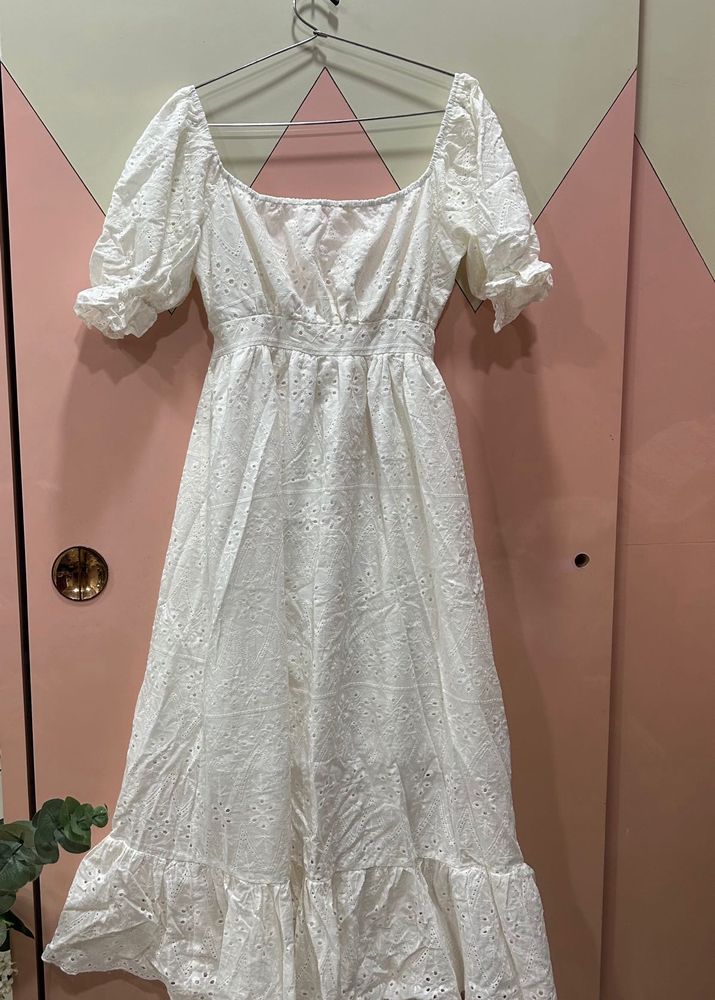 white summer dress with open back