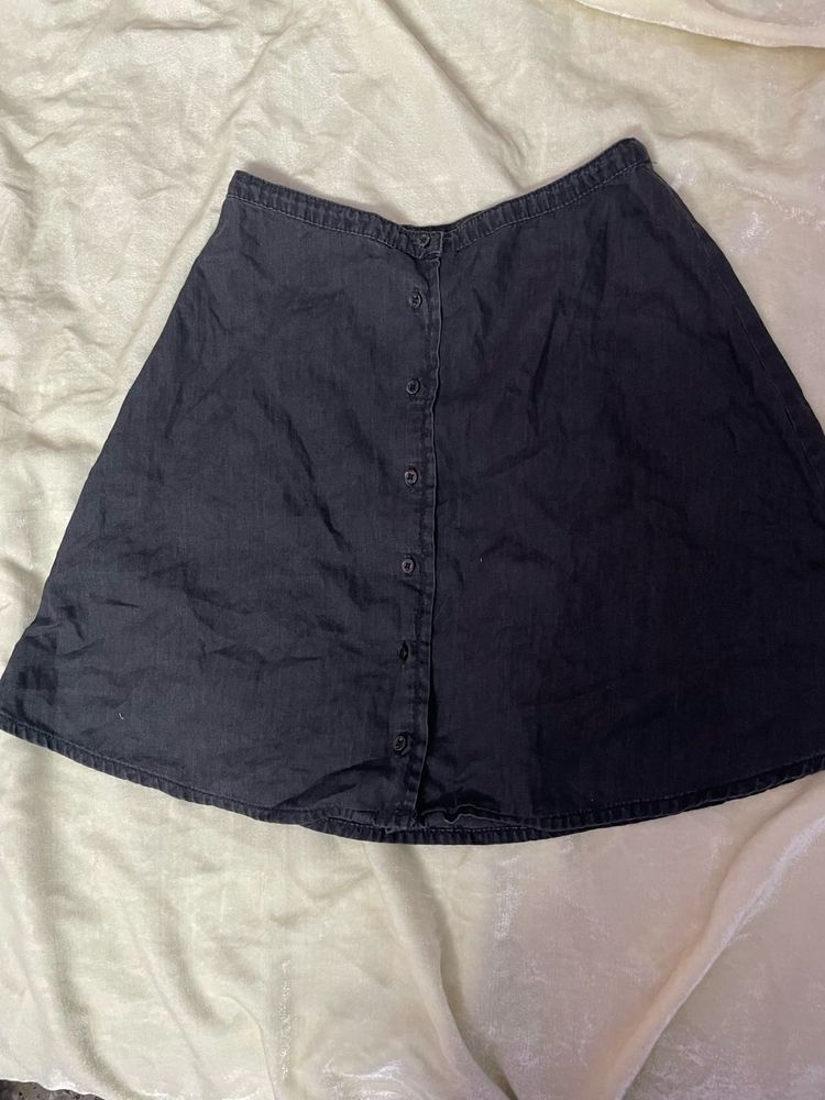 Classic Button-Front Skirt