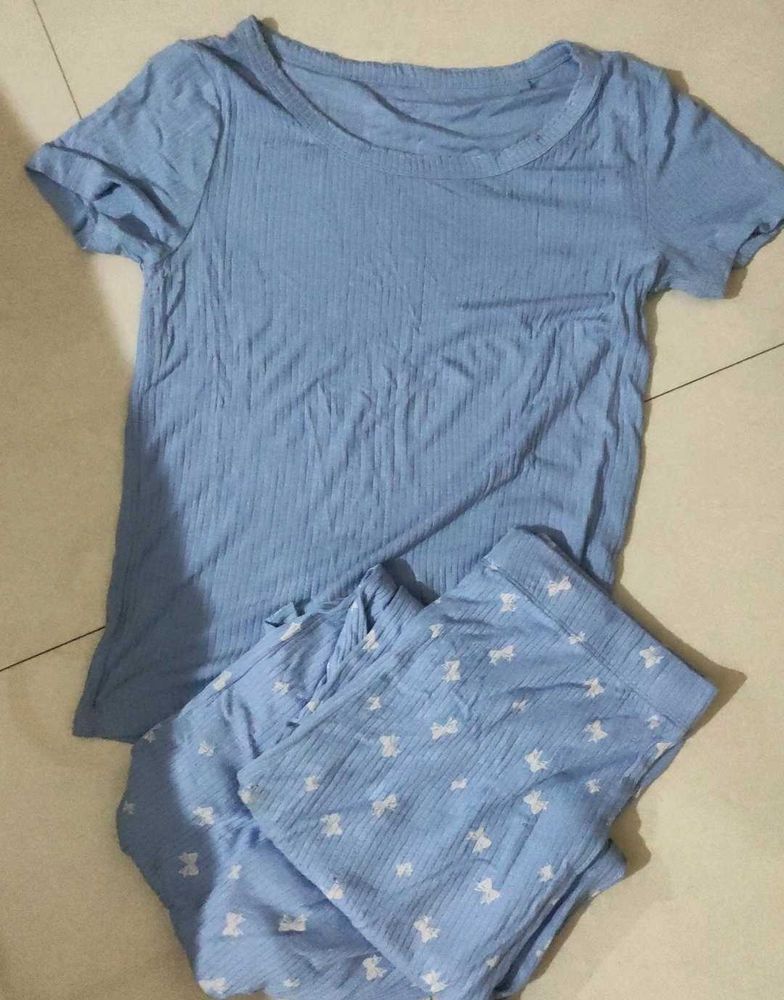 Cute Blue Pajama Set
