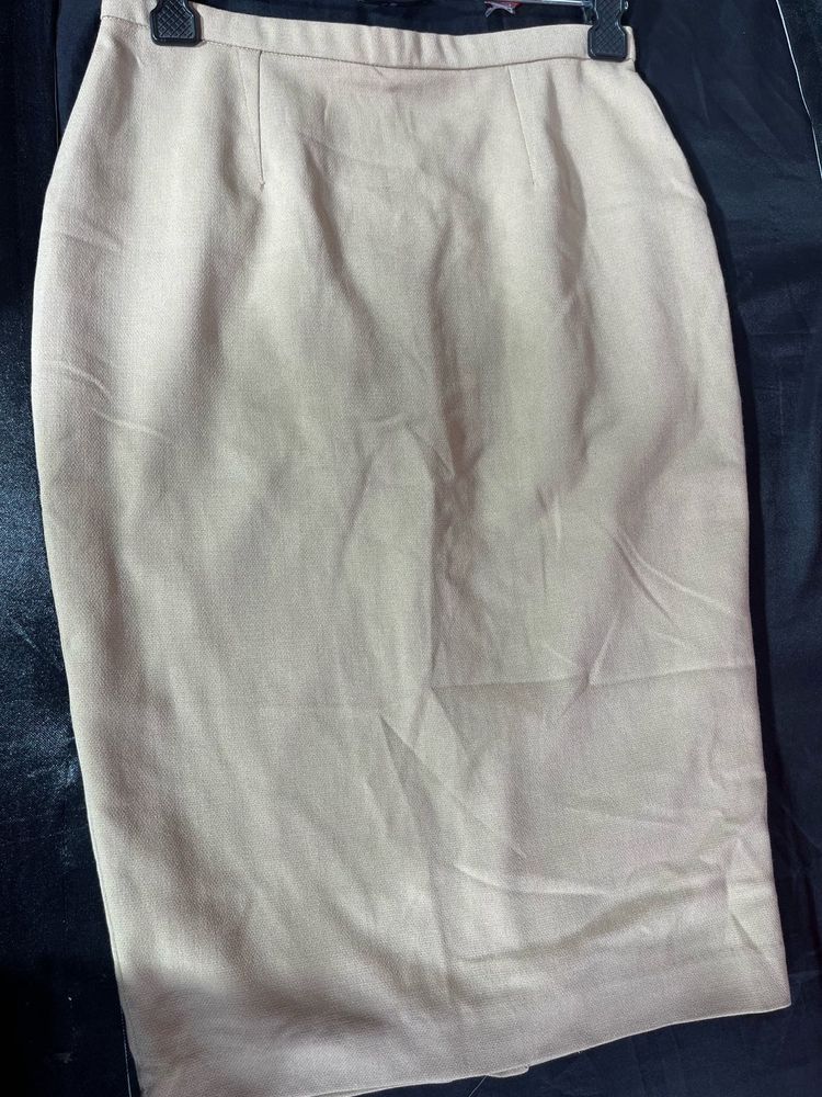 M&amp;S Beige Pencil Skirt