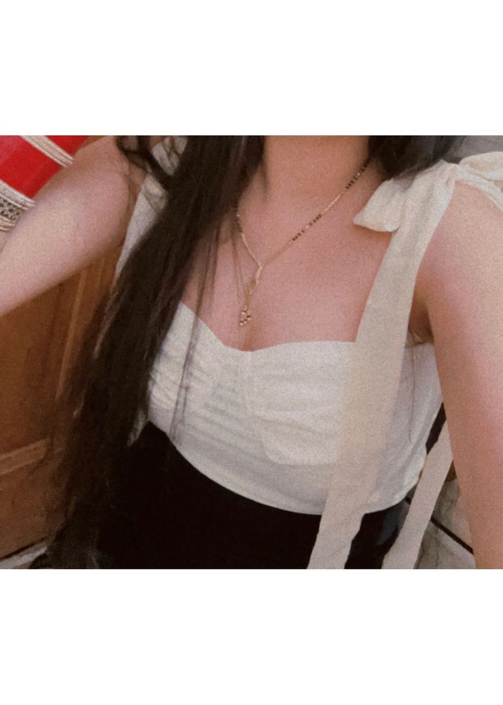 Chic Cream Tie Up Corset Top