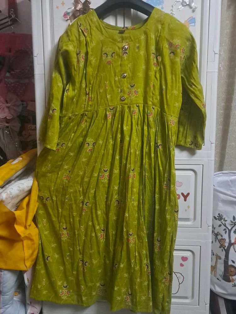 Feeding top Green Printed Kurta