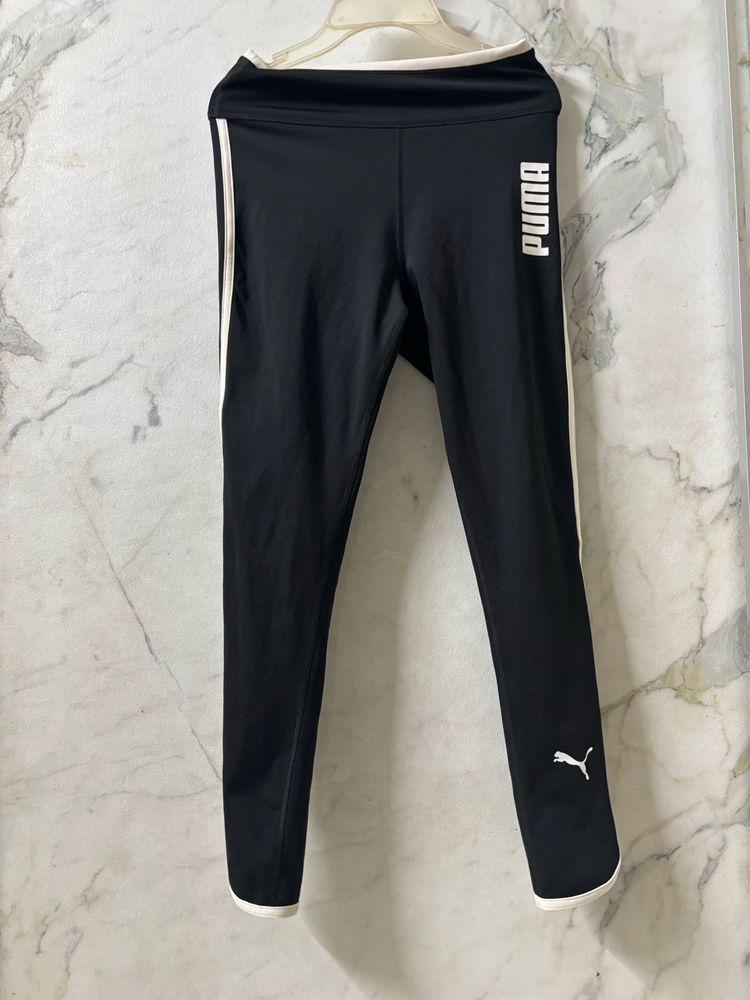 Puma Black Leggings with White Accents