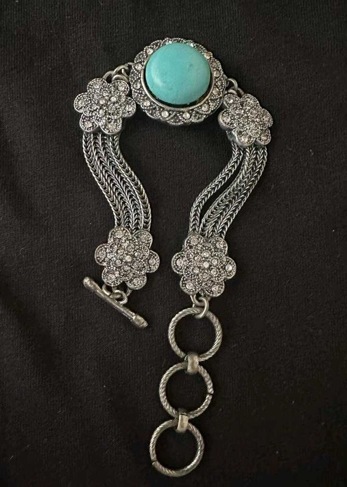 Turquoise Stone Silver Bracelet