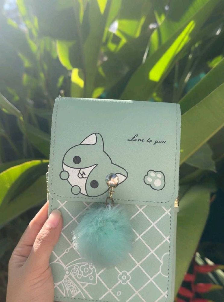 Cute Mint Green Cartoon Crossbody Bag