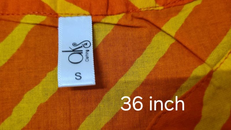 Stylish Orange Yellow Striped Kurta