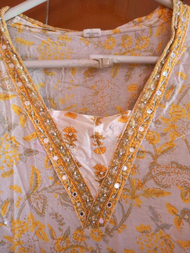 Floral Print Top free dupatta and afgani