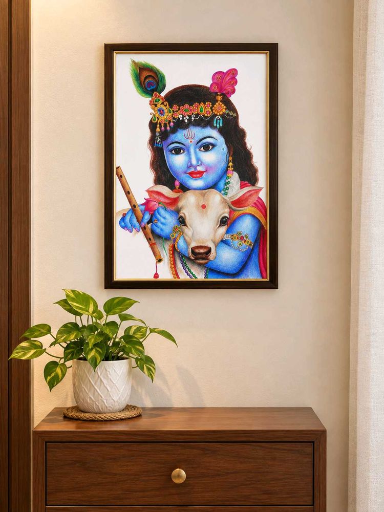 Handmade Lord Krishna Artwork