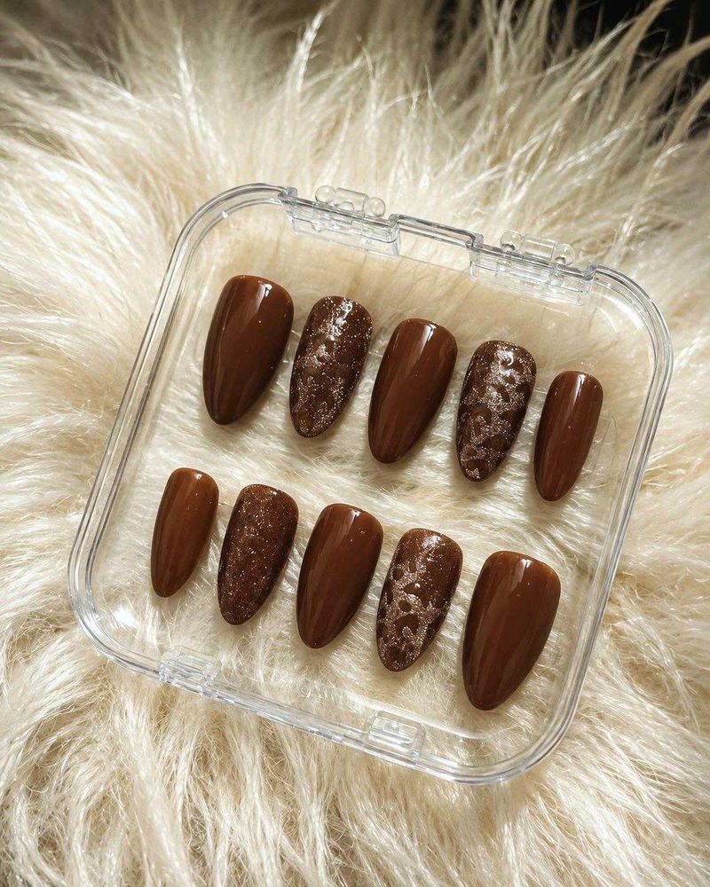 Brown French Tip Press-On Nails