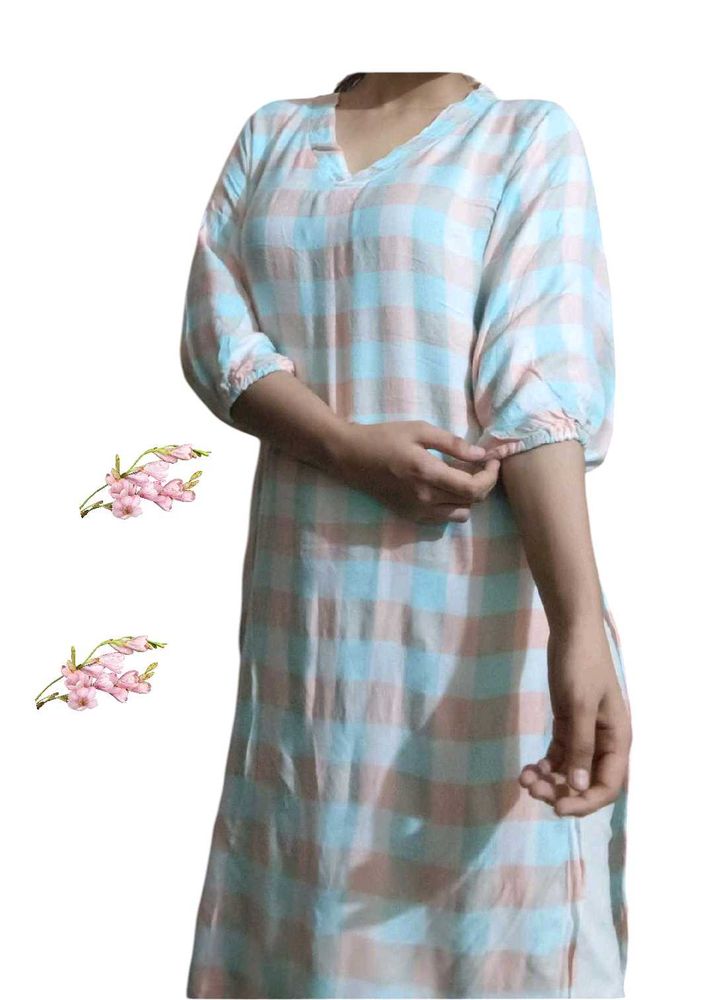 Pastel Plaid Tunic Top
