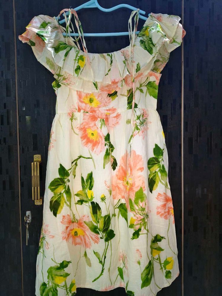Floral Print Off-Shoulder Summer Dress