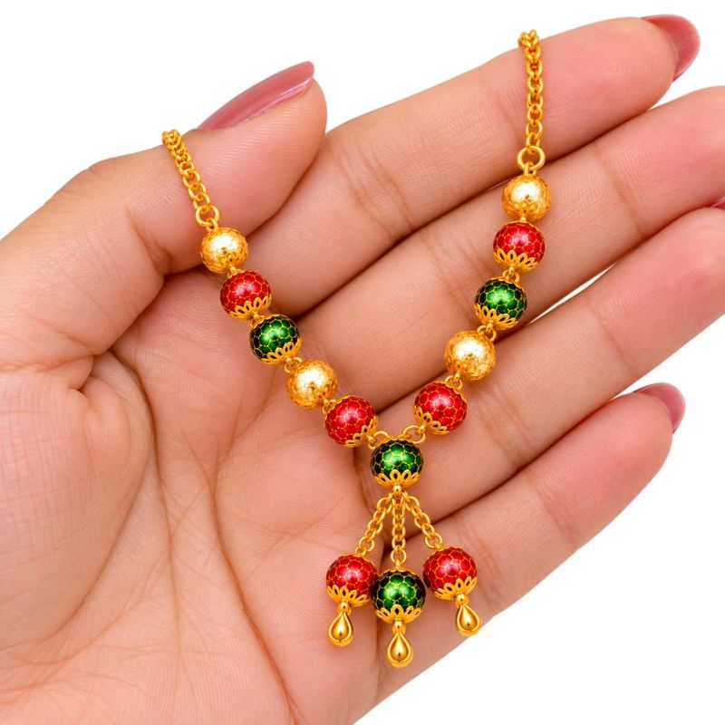 Gold Tone Beaded Necklace