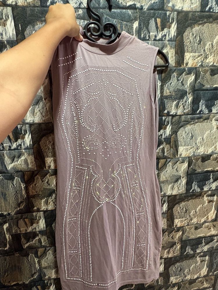 Lavender Embellished Bodycon dress