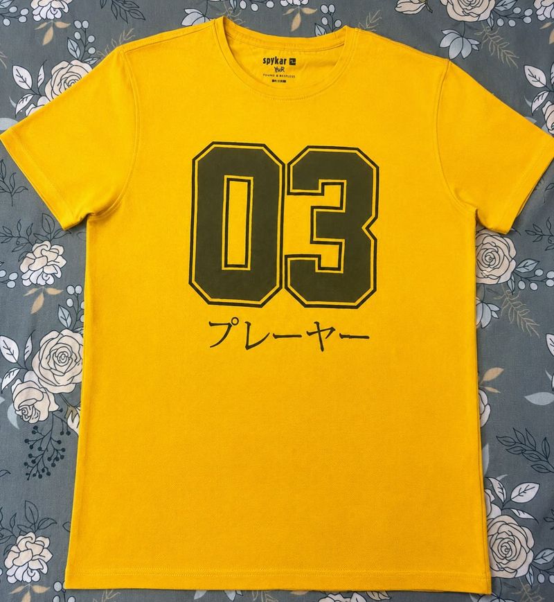Spykar Yellow Graphic T-Shirt