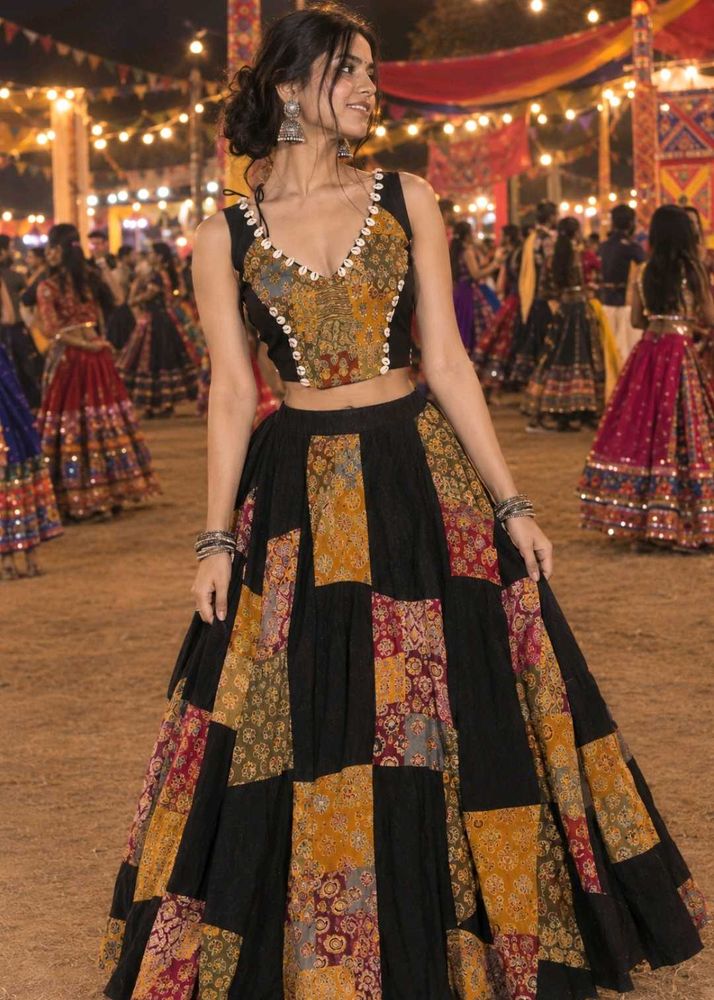 Bohemian Patchwork Lehenga Choli Set