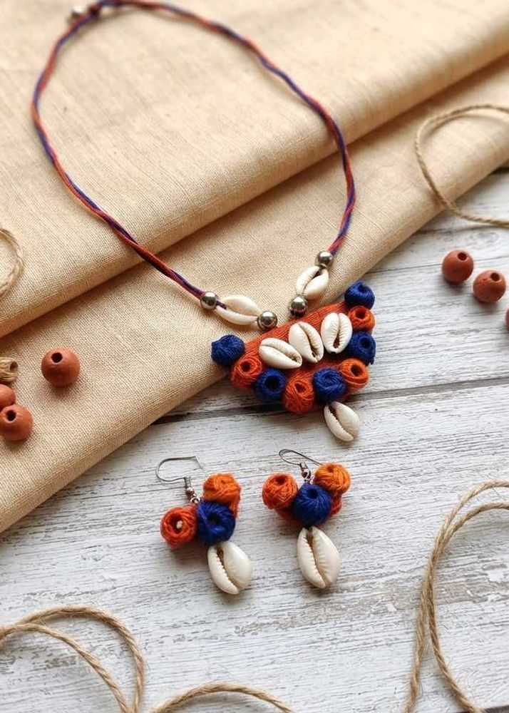 Handmade Seashell Necklace &amp; Earrings Set