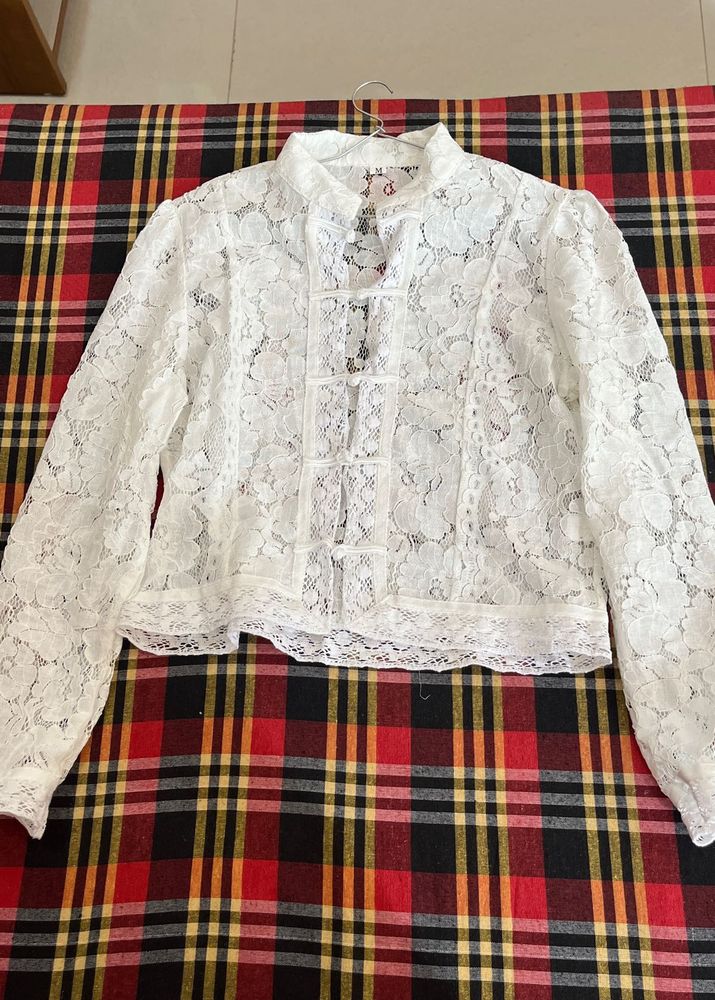 Elegant White Lace Blouse