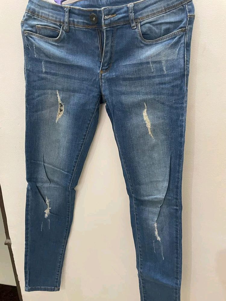 Mid Waist Denim Jeans