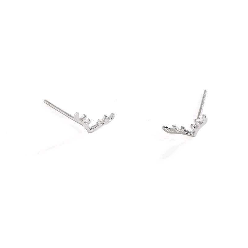 Antler Silver Stud Earrings
