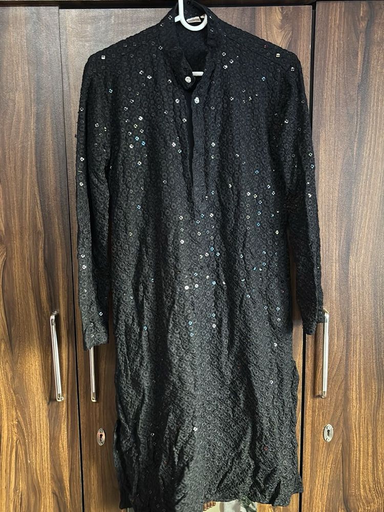 Sparkling Black Sequined Kurta