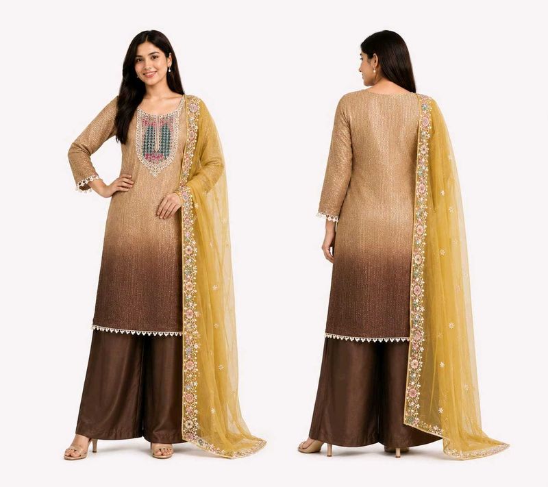 Designer Ombre Kurta Palazzo Set