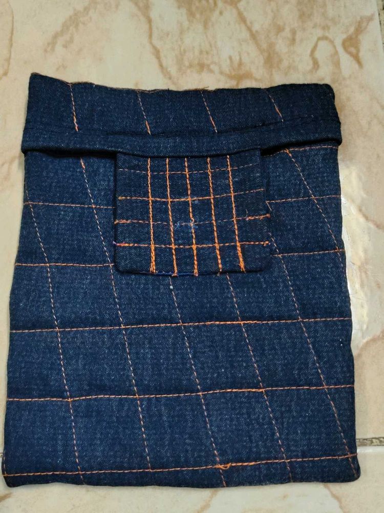 Blue &amp; Orange Checked Dupatta