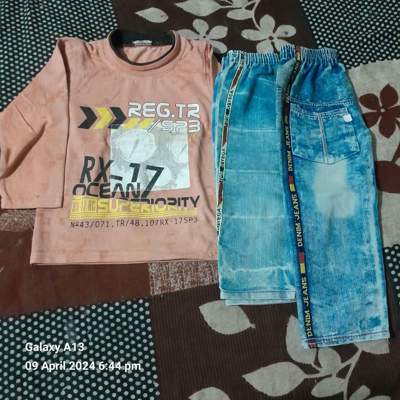 Kids' T-shirt &amp; Pant Set Combo Pack Of 3