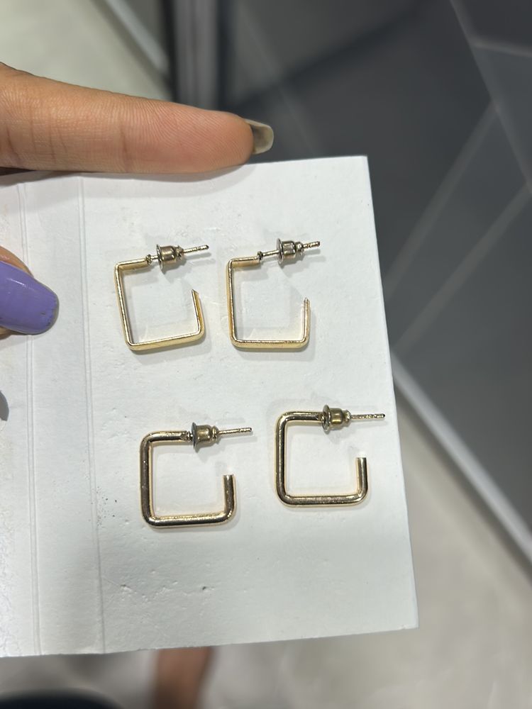 H&amp;M Golden Square/ Rectangle Earrings