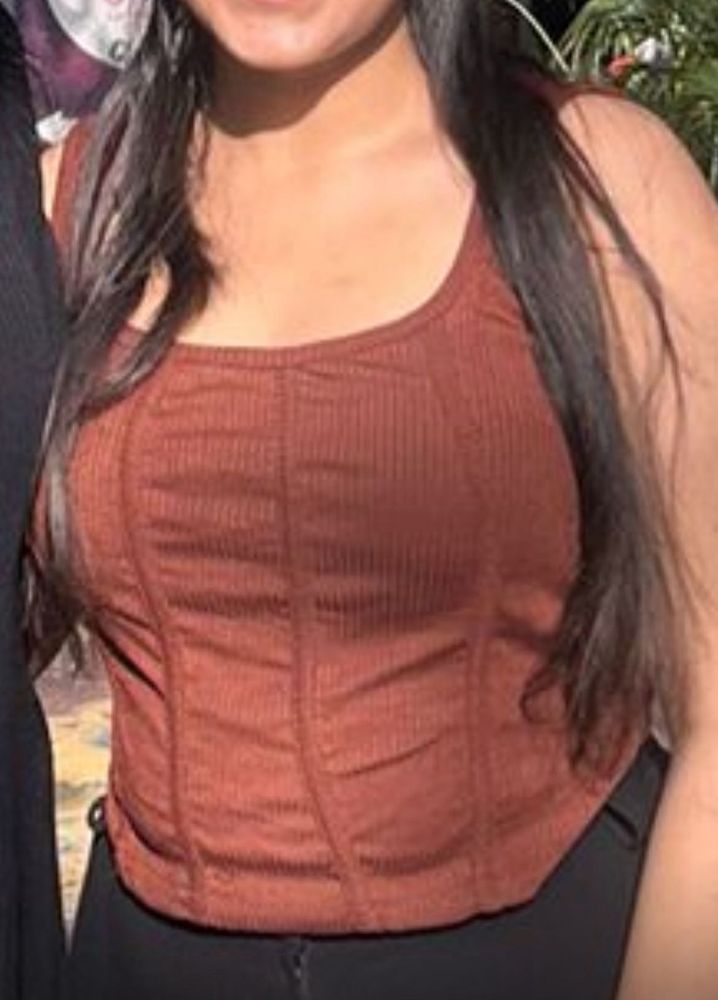 Ribbed Corset Tank Top. Size  S