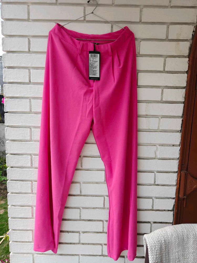 Co ord set -Bright Pink Wide Leg Trousers