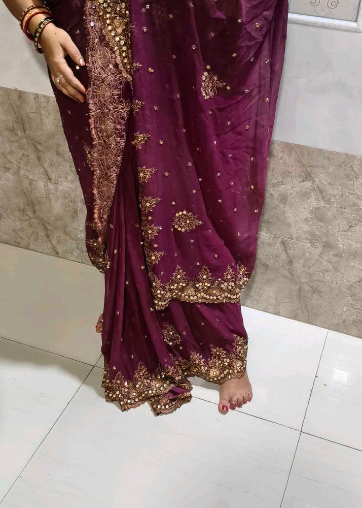 y2k embroidery saree
