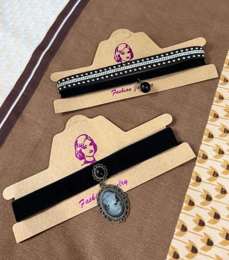 Set of 3 Black Velvet Chokers