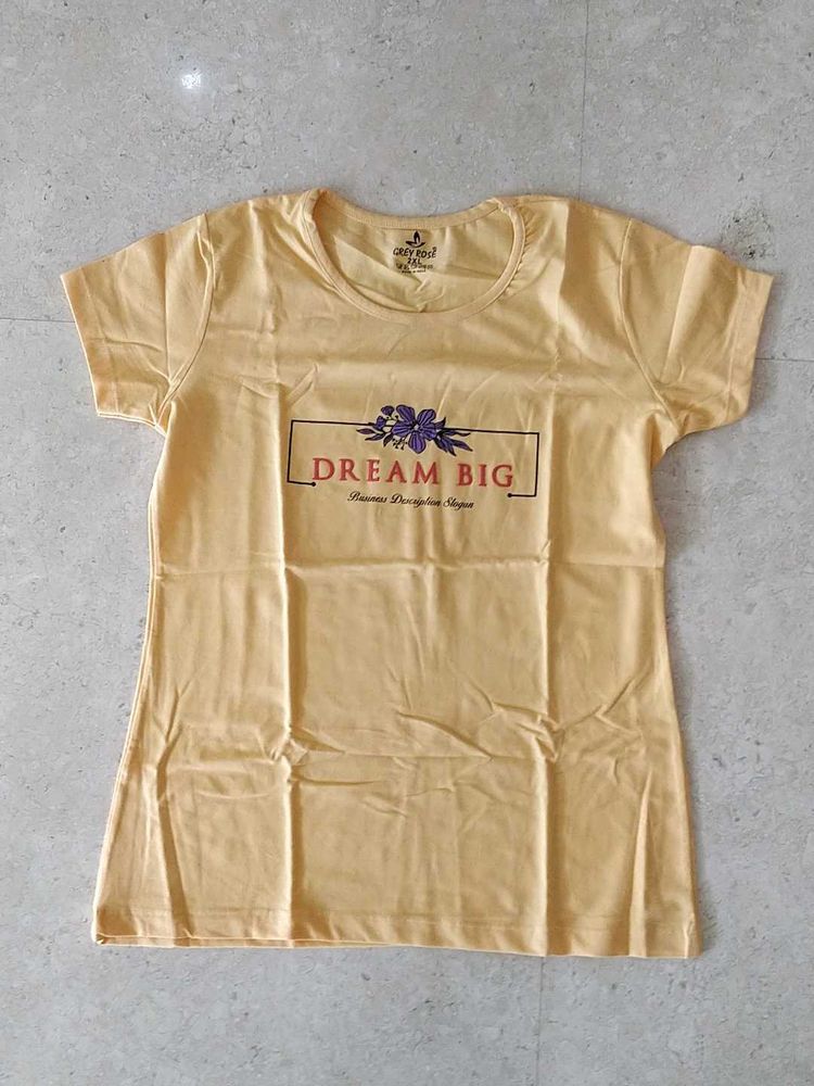 Yellow "Dream Big" Graphic T-Shirt