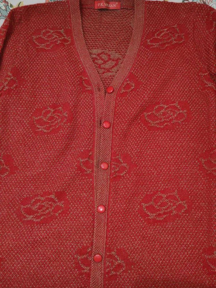 Cozy Rose Pattern Cardigan