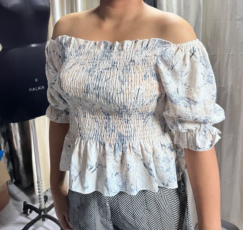 Smocked Off-Shoulder Top
