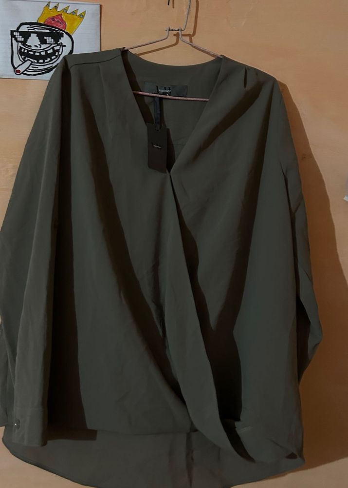 Olive Green V-Neck Tunic